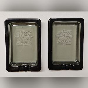 Vintage Camel Joe's Ashtrays Smokey Grey Glass 5" Set Of 2
